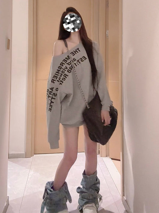 Sudadera Gris con Estampado American Hot Girl - Image 12