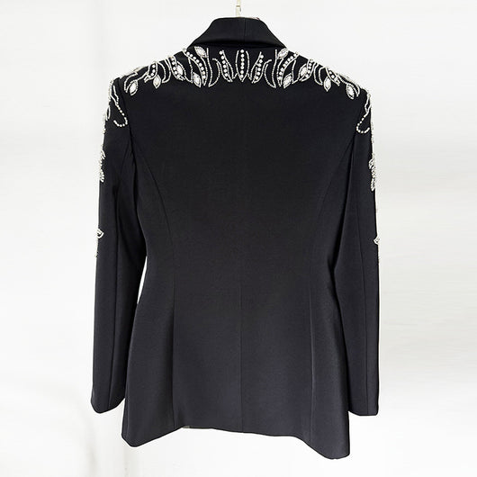 Blazer Elegante para Mujer con Detalles de Diamantes - Image 3