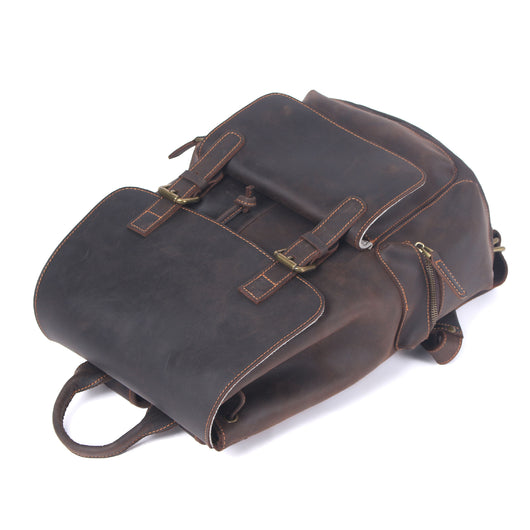 Mochila de Cuero Crazy Horse Estilo Retro para Hombre - Piel Vacuna Premium - Image 13