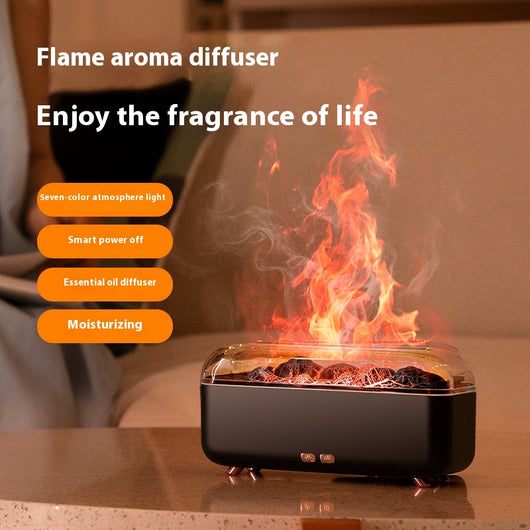 Difusor de Aromas con Luz LED Multicolor y Efecto Llama para Escritorio