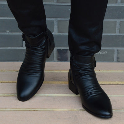 Botas de Cuero para Hombre con Punta Afilada y Remaches de Terciopelo - Image 9