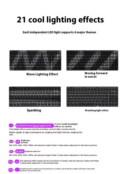 Teclado Mecánico Gaming 87 Teclas Hot Swap Intercambiable Dual Color - Image 40