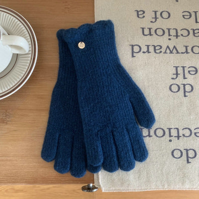 Guantes de Lana Cálidos con Volantes y Colores Sólidos para Mujer - Image 14