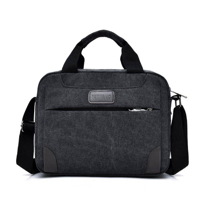 Bolsa de Lona para Hombre Estilo Retro - Maletín Casual con Múltiples Compartimentos - Image 6