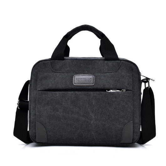 Bolsa de Lona para Hombre Estilo Retro - Maletín Casual con Múltiples Compartimentos - Image 6