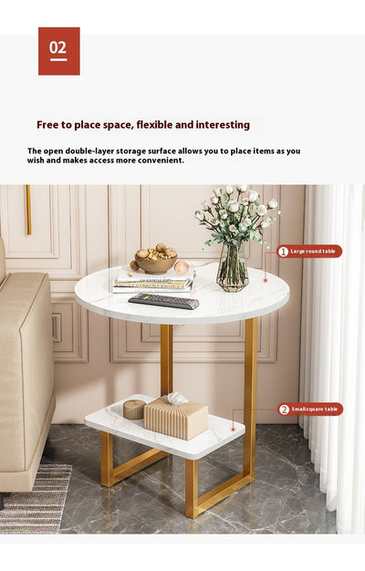 Mesa de Centro Minimalista Moderna con Doble Nivel y Almacenamiento - Image 11
