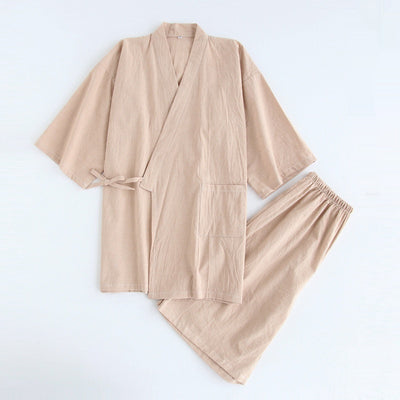 Pijama Kimono Japonés para Hombre Manga Corta con Pantalones Cortos - Image 5