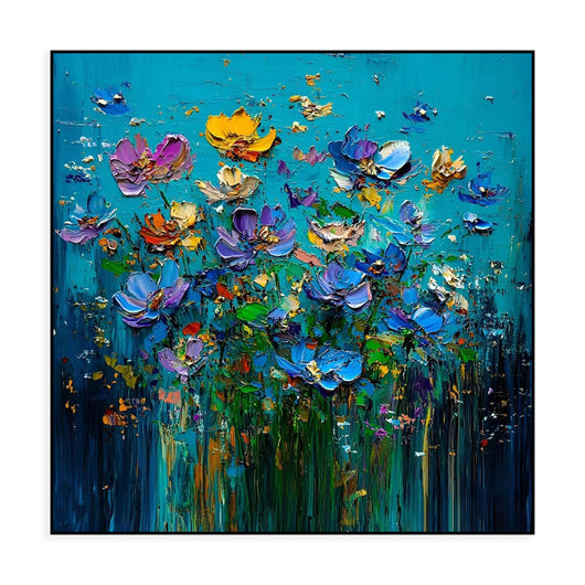 Cuadros Modernos de Flores al Óleo con Técnica de Espátula - Pinturas Abstractas Texturizadas 3D - Image 7