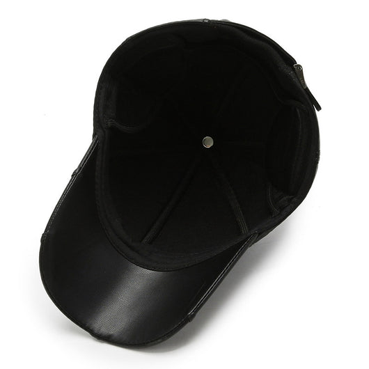 Gorro de Cuero PU Impermeable para Hombre Adulto Mayor - Protección Invernal - Image 5
