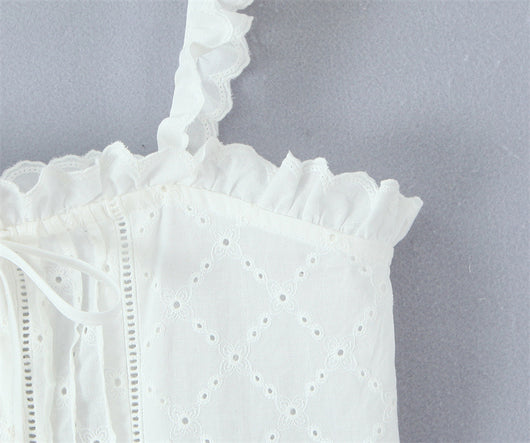 Conjunto de Blusa sin Mangas Bordada y Culotte de Algodón - Image 16