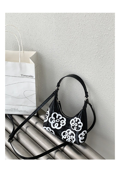 Bolso de Hombro Diseño Coreano Flores Graffiti - Bandolera Trendy para Mujer - Image 4