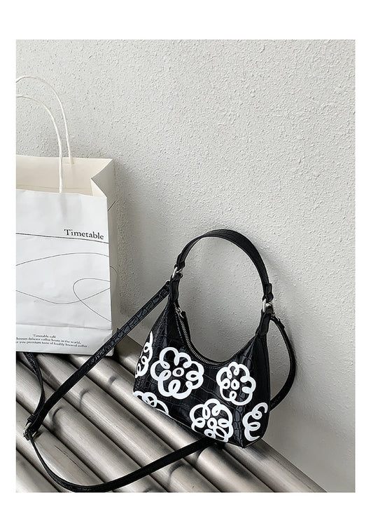 Bolso de Hombro Diseño Coreano Flores Graffiti - Bandolera Trendy para Mujer - Image 4