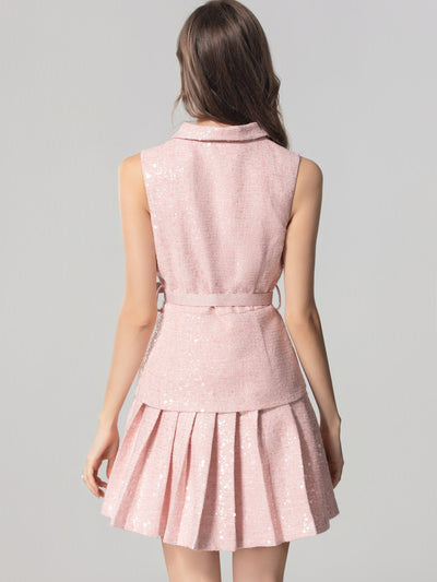 Vestido Corto Elegante con Lentejuelas y Volantes - Image 19