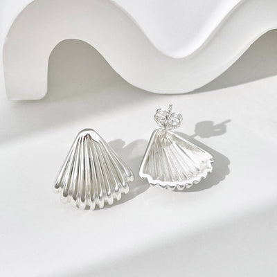 Aretes de Plata Esterlina 925 Diseño Concha para Mujer - Image 13