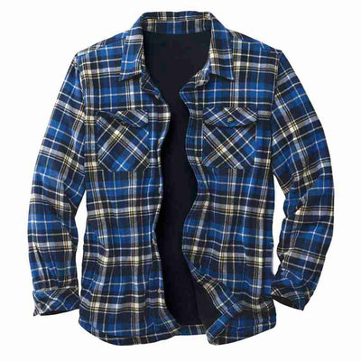 Camisa de Cuadros con Bolsillos Parche - Manga Larga Oversize en Terciopelo - Image 3