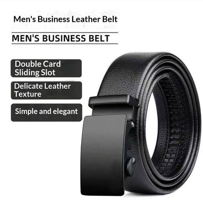 Cinturón de Cuero Liso para Hombre con Hebilla Automática - Image 2