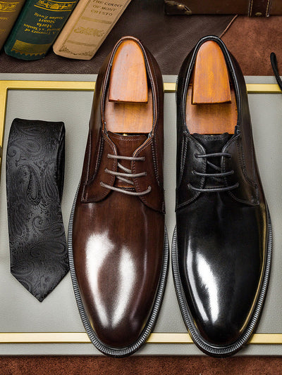 Zapatos de Cuero Ejecutivo Estilo Coreano para Hombre - Image 11