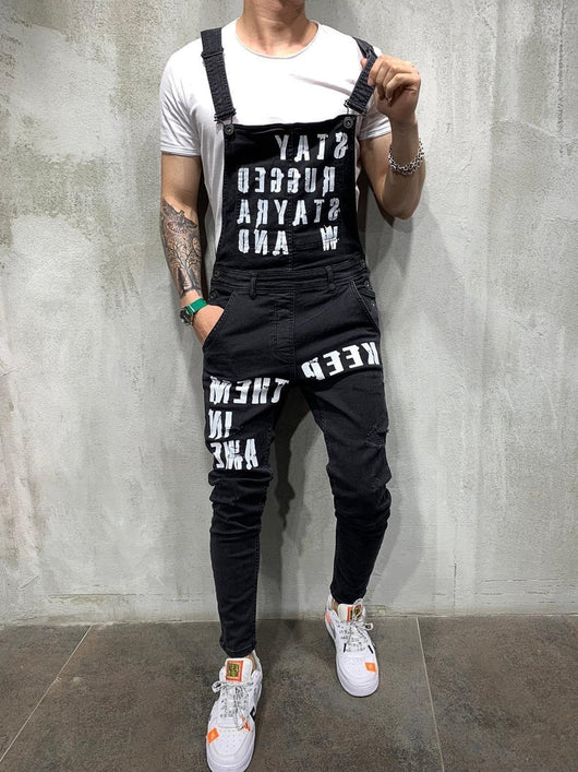 Pantalón Jumpsuit Roto para Hombre con Tirantes - Image 9