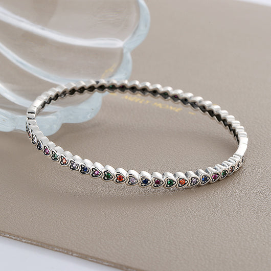 Pulsera de Plata S925 Estilo Punk Retro para Mujer con Diseño de Amor