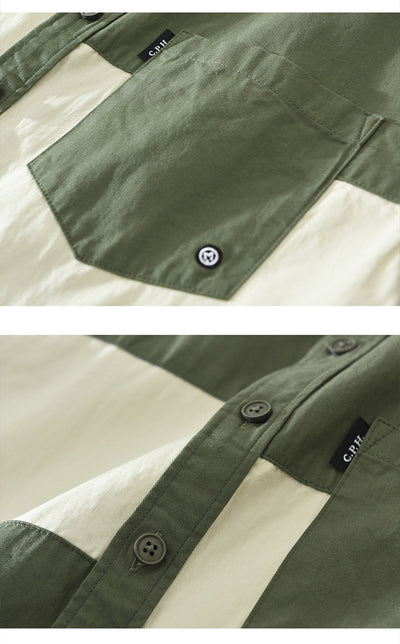 Camisa Cargo Casual con Contraste de Colores para Hombre - Image 14