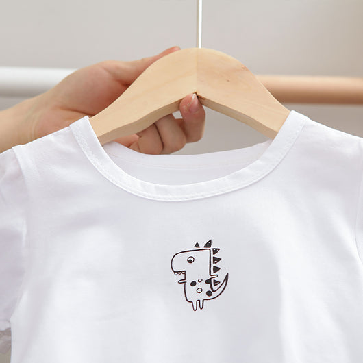 Conjunto Infantil Dos Piezas con Babero - Playera Cuello Redondo Manga Corta - Image 54