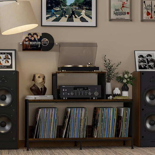 Mueble Tocadiscos Dual con Almacenamiento para Vinilos - Image 2