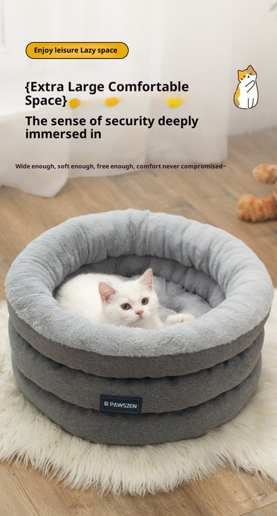 Cama Redonda para Mascotas Acolchada Invierno Tamaño Grande - Image 12