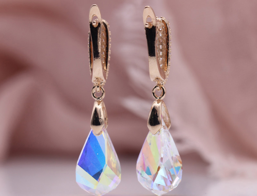 Aretes de Cristal Austriaco Champagne para Mujer - Image 8