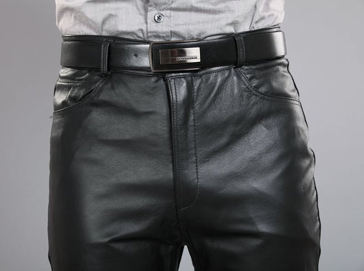 Pantalones de Cuero Genuino Slim Fit para Hombre - Cálidos y Resistentes - Image 8