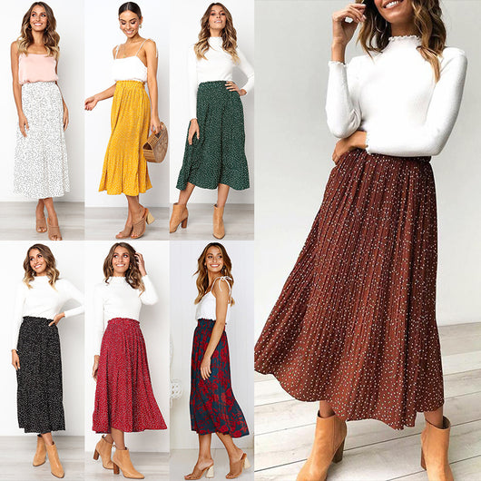 Falda Larga Plisada con Bolsillos para Mujer - Image 10