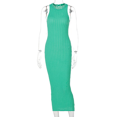 Vestido Tejido sin Mangas Cuello Redondo para Mujer - Estilo Otoño - Image 14