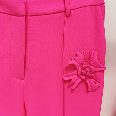 Pantalón de Vestir con Flores 3D - Diseño Industrial Moderno - Image 3