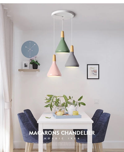 Lámpara Colgante Nórdica de Madera Sólida y Aluminio Diseño Minimalista - Image 31