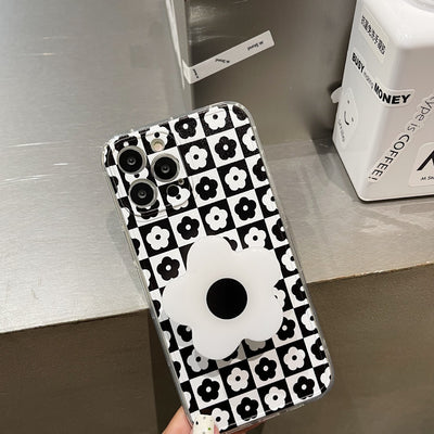 Funda para Celular con Diseño de Celosía Floral en Blanco y Negro - Image 12