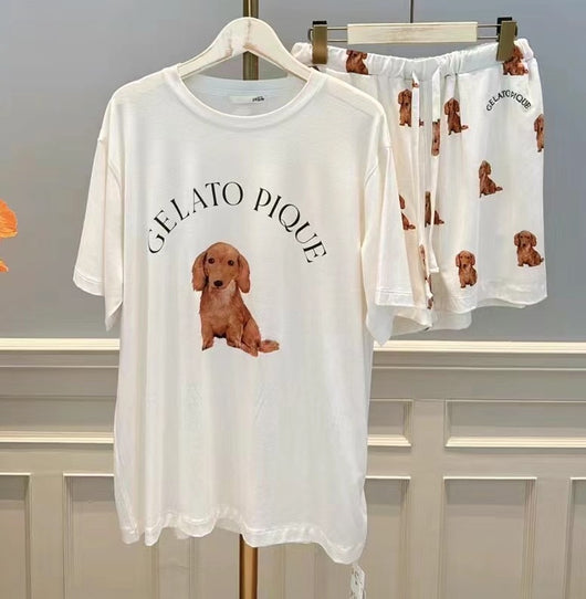 Pijama Estival Adorable con Estampado de Perrito para Mujer - Image 6
