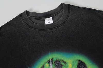 Camiseta Hip Hop Estilo Europeo Degradado Desgastado Retro Oversize - Image 7
