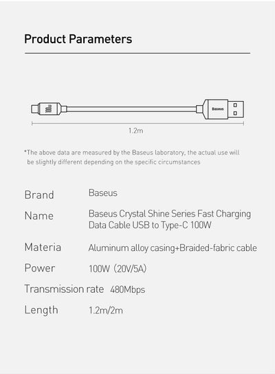Cable USB-C de Carga Rápida Crystal Shine - Transferencia de Datos - Image 22
