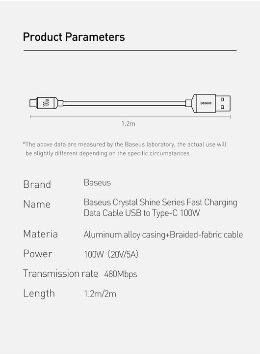 Cable USB-C de Carga Rápida Crystal Shine - Transferencia de Datos - Image 22