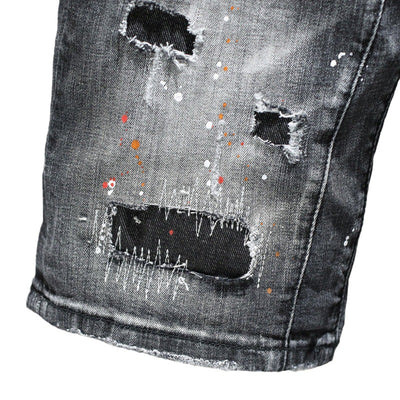 Jeans para Hombre con Parches Elásticos y Detalles Pintados a Mano - Image 5