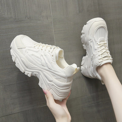 Zapatillas Blancas Deportivas con Suela Gruesa y Transpirables - Image 4