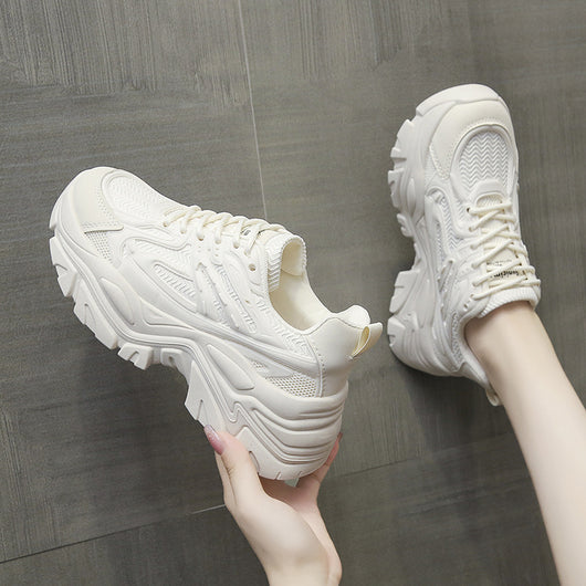 Zapatillas Blancas Deportivas con Suela Gruesa y Transpirables - Image 4