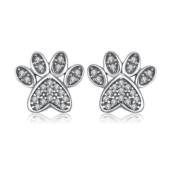 Aretes de Plata con Huellas de Animales Kawaii - Image 5