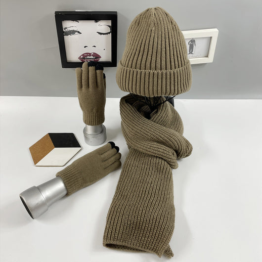 Conjunto de Abrigo Tricotado: Bufanda, Gorro y Guantes - Image 12