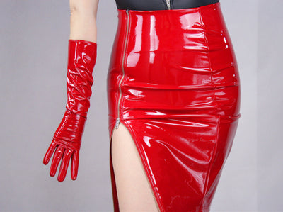 Guantes de Cuero PU Brillante Largos con Ajuste al Codo - Image 18