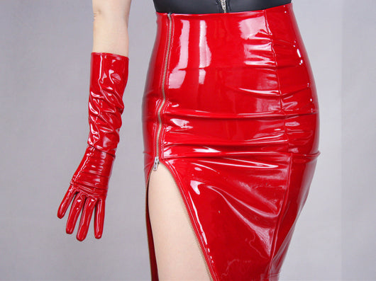 Guantes de Cuero PU Brillante Largos con Ajuste al Codo - Image 18