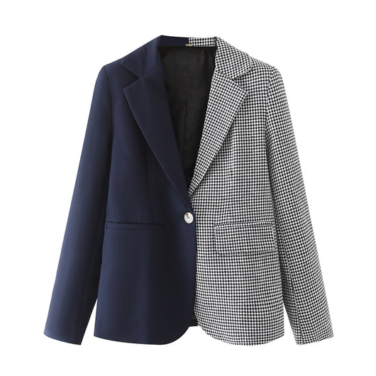Saco Casual Bicolor Cuadros Houndstooth