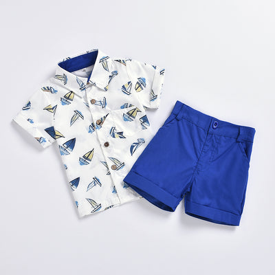 Conjunto Infantil Estampado Náutico: Camisa y Shorts de Verano - Image 7