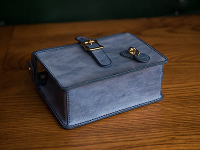 Bolsa Cuadrada Pequeña de Cuero Genuino con Hebilla de Cobre Artesanal DIY - Image 18