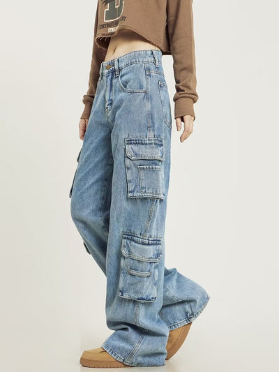 Jeans Rectos Vintage con Bolsillos Lavado Retro - Image 6