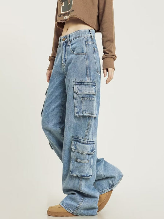 Jeans Rectos Vintage con Bolsillos Lavado Retro - Image 6